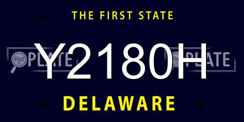 Y2180H Delaware License Plate