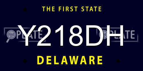 Y218DH Delaware License Plate