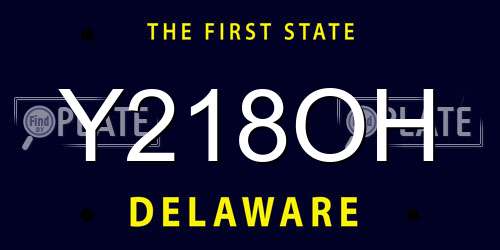 Y218OH Delaware License Plate