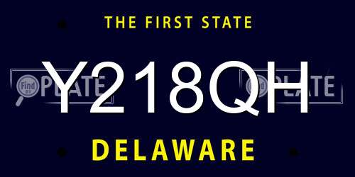 Y218QH Delaware License Plate
