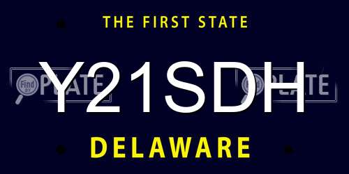 Y21SDH Delaware License Plate