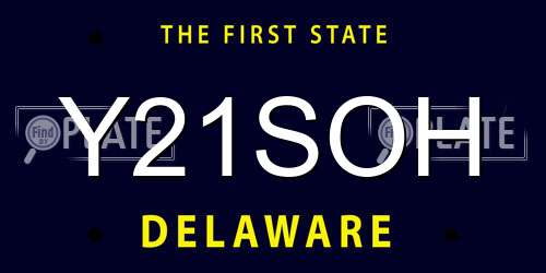 Y21SOH Delaware License Plate