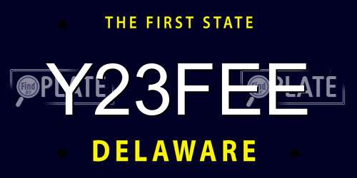 Y23FEE Delaware License Plate