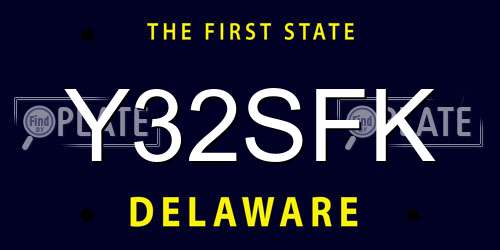 Y32SFK Delaware License Plate