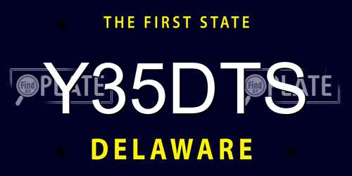 Y35DTS Delaware License Plate