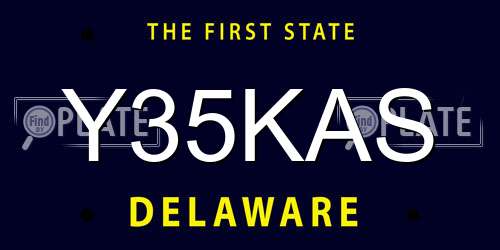 Y35KAS Delaware License Plate