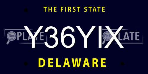Y36YIX Delaware License Plate