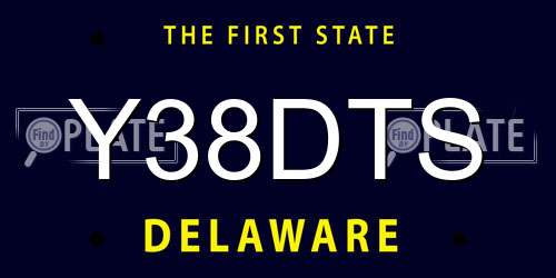 Y38DTS Delaware License Plate