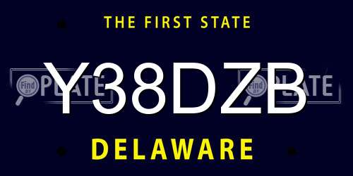 Y38DZB Delaware License Plate