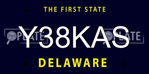 Y38KAS Delaware License Plate