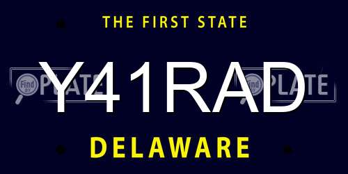 Y41RAD Delaware License Plate