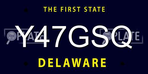 Y47GSQ Delaware License Plate