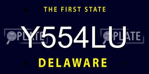 Y554LU Delaware License Plate