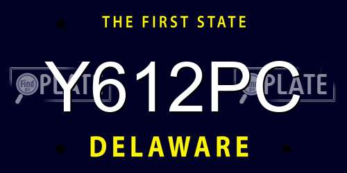Y612PC Delaware License Plate