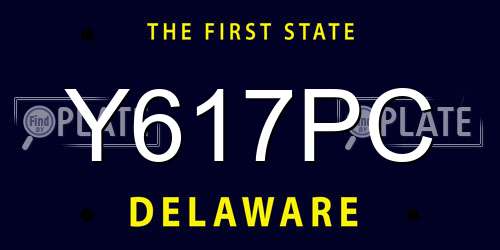 Y617PC Delaware License Plate
