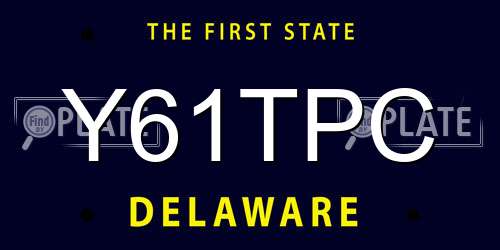 Y61TPC Delaware License Plate