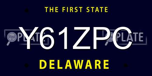 Y61ZPC Delaware License Plate
