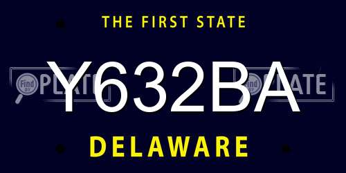 Y632BA Delaware License Plate