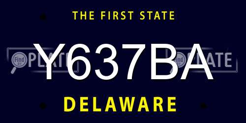 Y637BA Delaware License Plate
