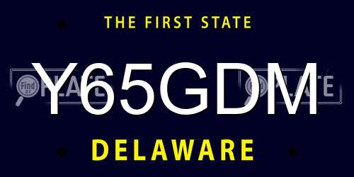 Y65GDM Delaware License Plate