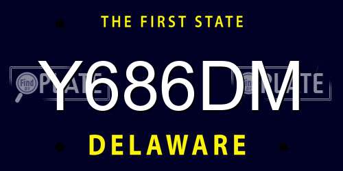 Y686DM Delaware License Plate