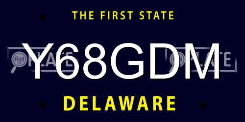 Y68GDM Delaware License Plate