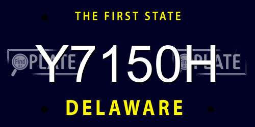 Y7150H Delaware License Plate