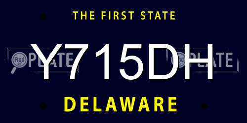 Y715DH Delaware License Plate
