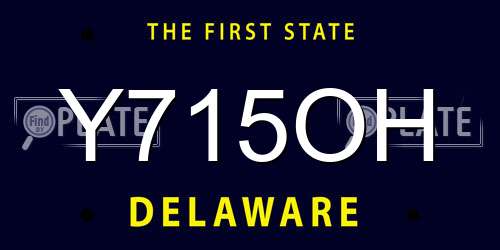 Y715OH Delaware License Plate