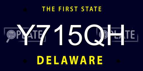 Y715QH Delaware License Plate