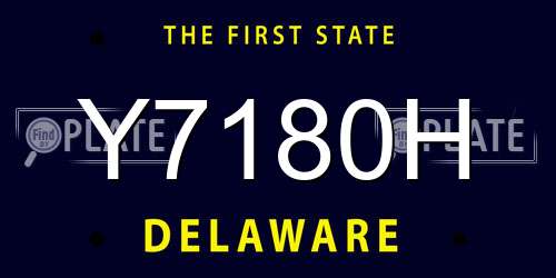 Y7180H Delaware License Plate