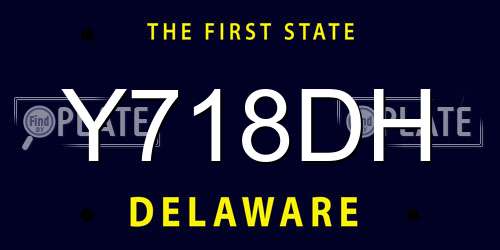 Y718DH Delaware License Plate