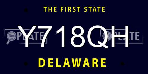 Y718QH Delaware License Plate