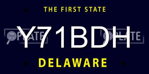 Y71BDH Delaware License Plate