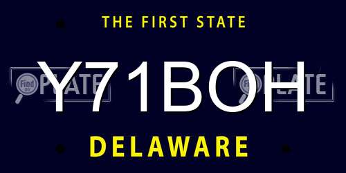 Y71BOH Delaware License Plate