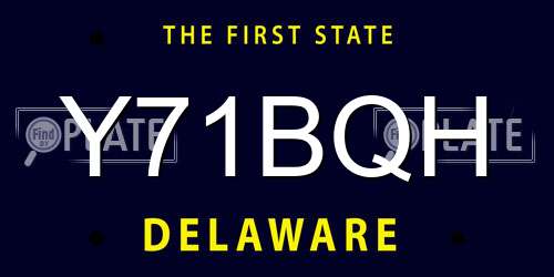 Y71BQH Delaware License Plate