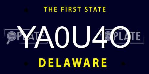YA0U4O Delaware License Plate