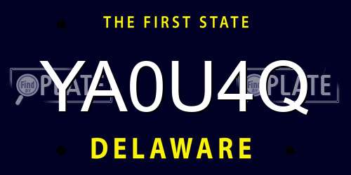 YA0U4Q Delaware License Plate
