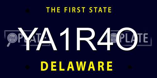 YA1R4O Delaware License Plate