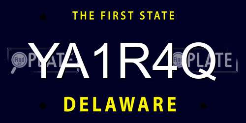 YA1R4Q Delaware License Plate