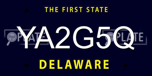 YA2G5Q Delaware License Plate