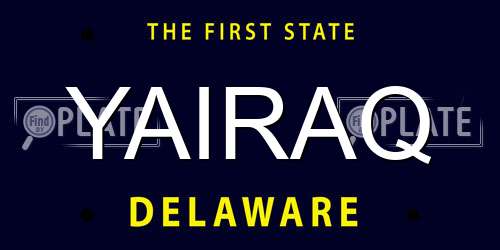 YAIRAQ Delaware License Plate