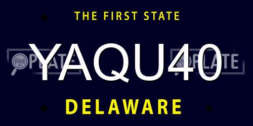 YAQU40 Delaware License Plate