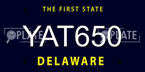 YAT650 Delaware License Plate
