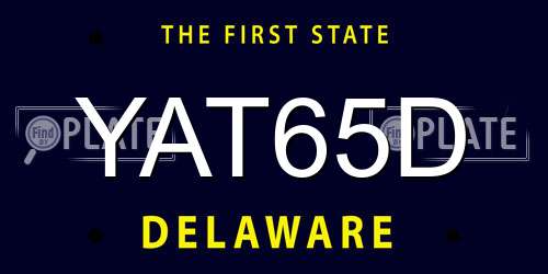 YAT65D Delaware License Plate