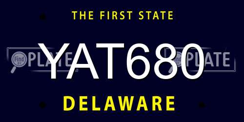 YAT680 Delaware License Plate