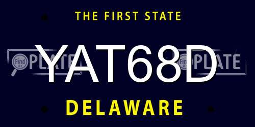YAT68D Delaware License Plate