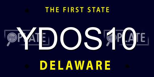 YDOS10 Delaware License Plate