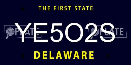 YE5O2S Delaware License Plate