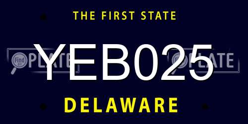 YEB025 Delaware License Plate